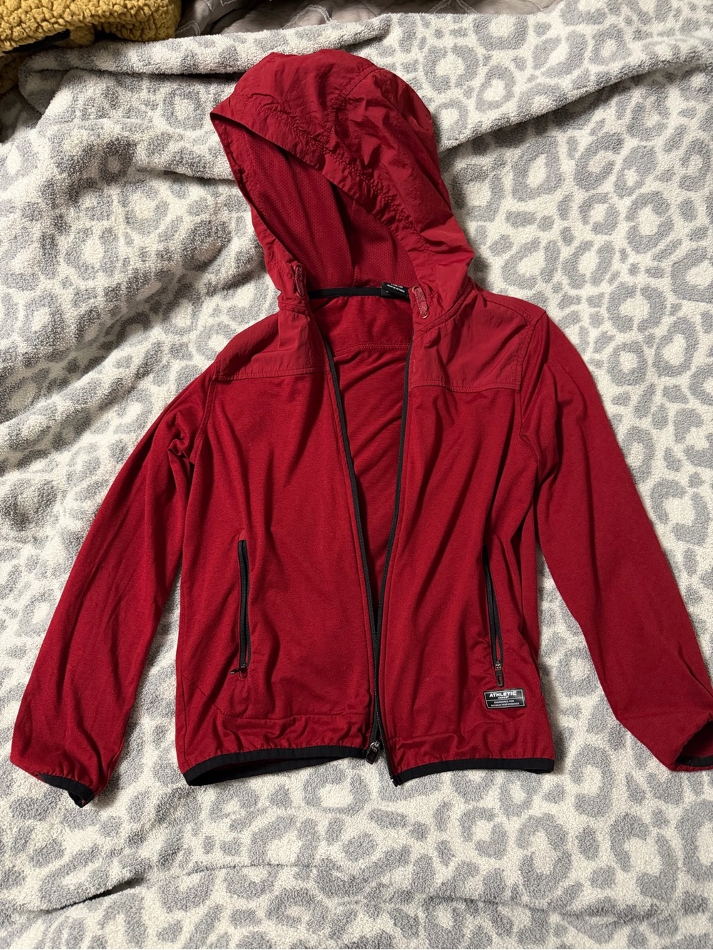 Athletic Works Red Hooded Kids Rain Jacket